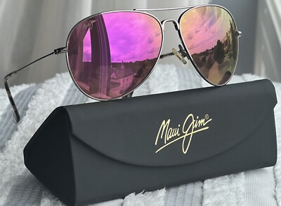 Maui Jim Mavericks MJ 264 16R Gold Titanium Frame Maui Sunrise