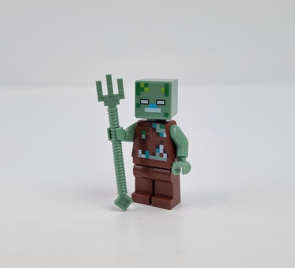 Lego Minecraft Drowned Zombie Minifigure (min088) From 21254, 21256,  21178