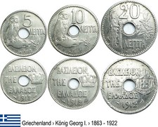 KMS Griechenland K&ouml;nig Georg I.  _1863 - 1922_ LOT_ Lepta