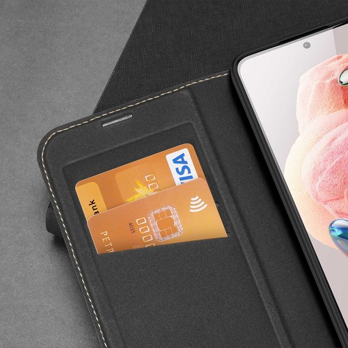 Dux Ducis Skin X2 Tough Flip Wallet Case for Xiaomi Redmi Note 12 4G - Black - Picture 3 of 10