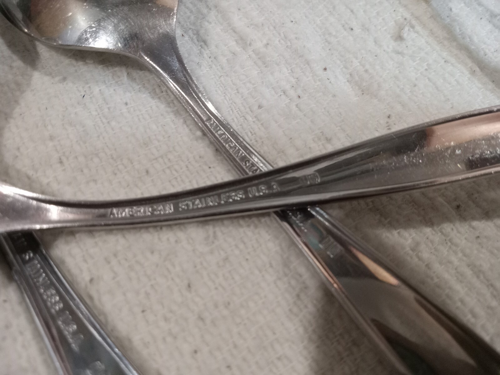 Lot Of 15 Vtg AMERICAN Stainless USA Flatware Forks Spoons Knife 