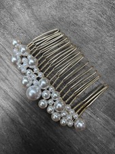 Luxury Pearl on Silver Comb Wedding Day Bride Hair Combs