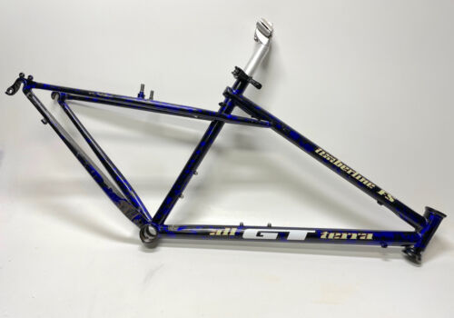 Vintage GT Timberline FS Frame Blue Purple Splatter 16.5" MTB 26" Chromoly Steel