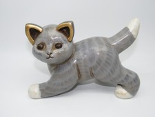 THUN Gatto grigio Mario. Lunghezza 18,5 cm. Raro.