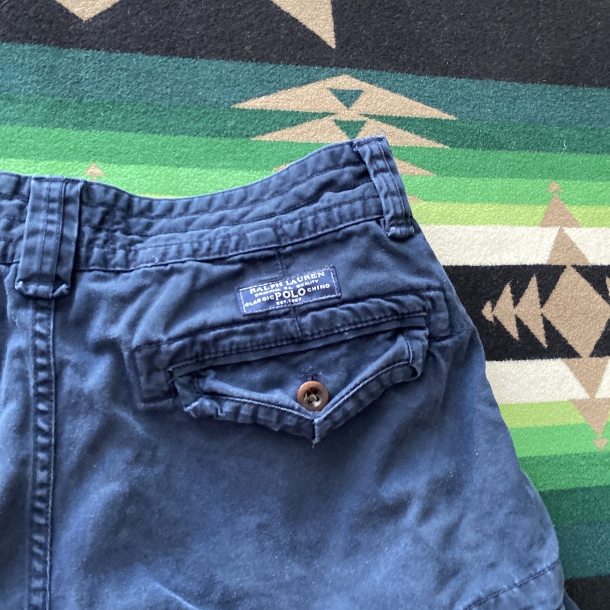 Vtg Polo Ralph Lauren Military Fatigue Utility Navy Cargo Shorts