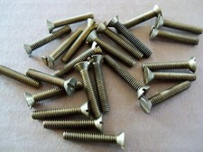 Brass Machine Screws - Slotted Flat Head - 8-32 x 1" - Fine Thread Bolts