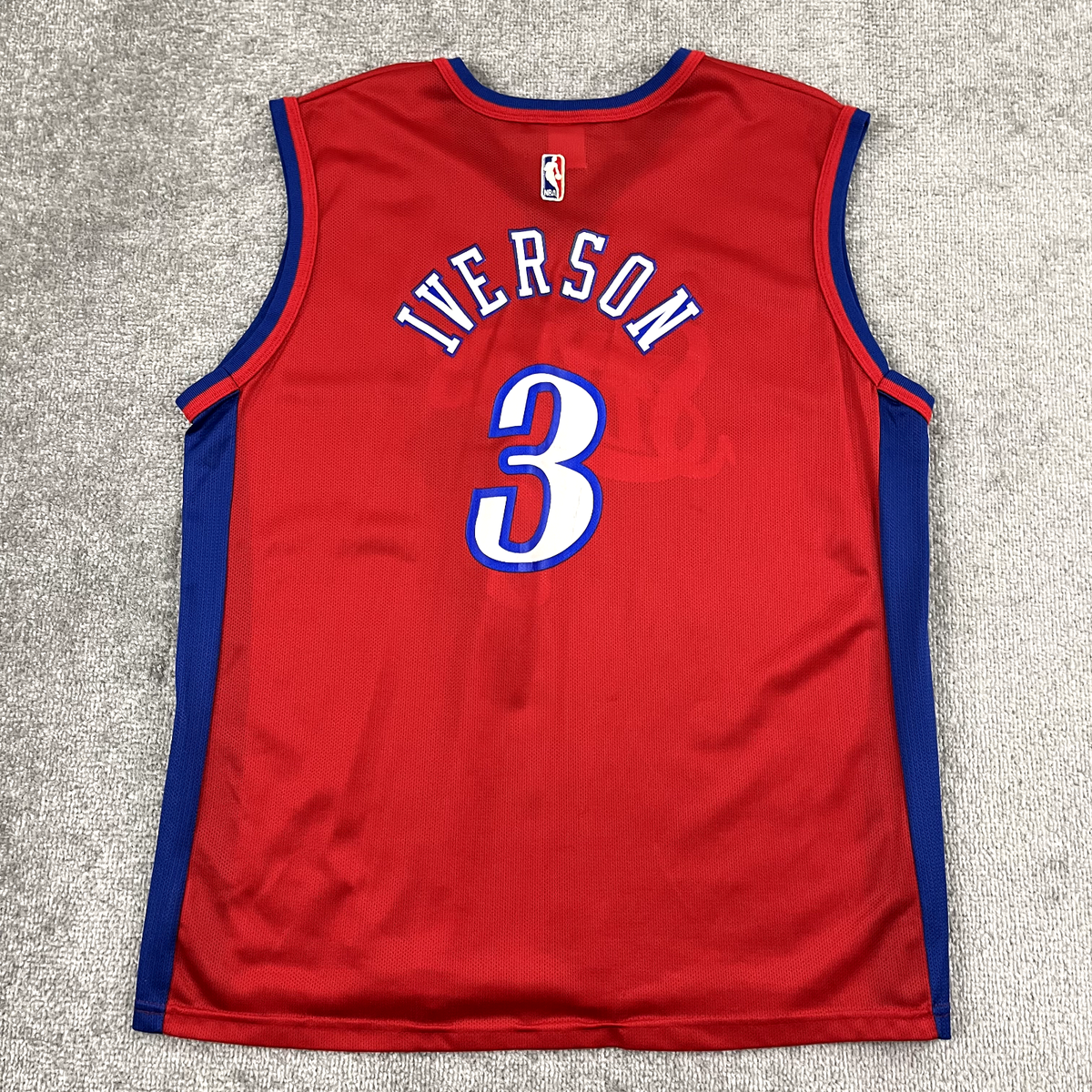 Vintage ALLEN IVERSON 76ers Jersey Mens Size 44 Large Red Champion
