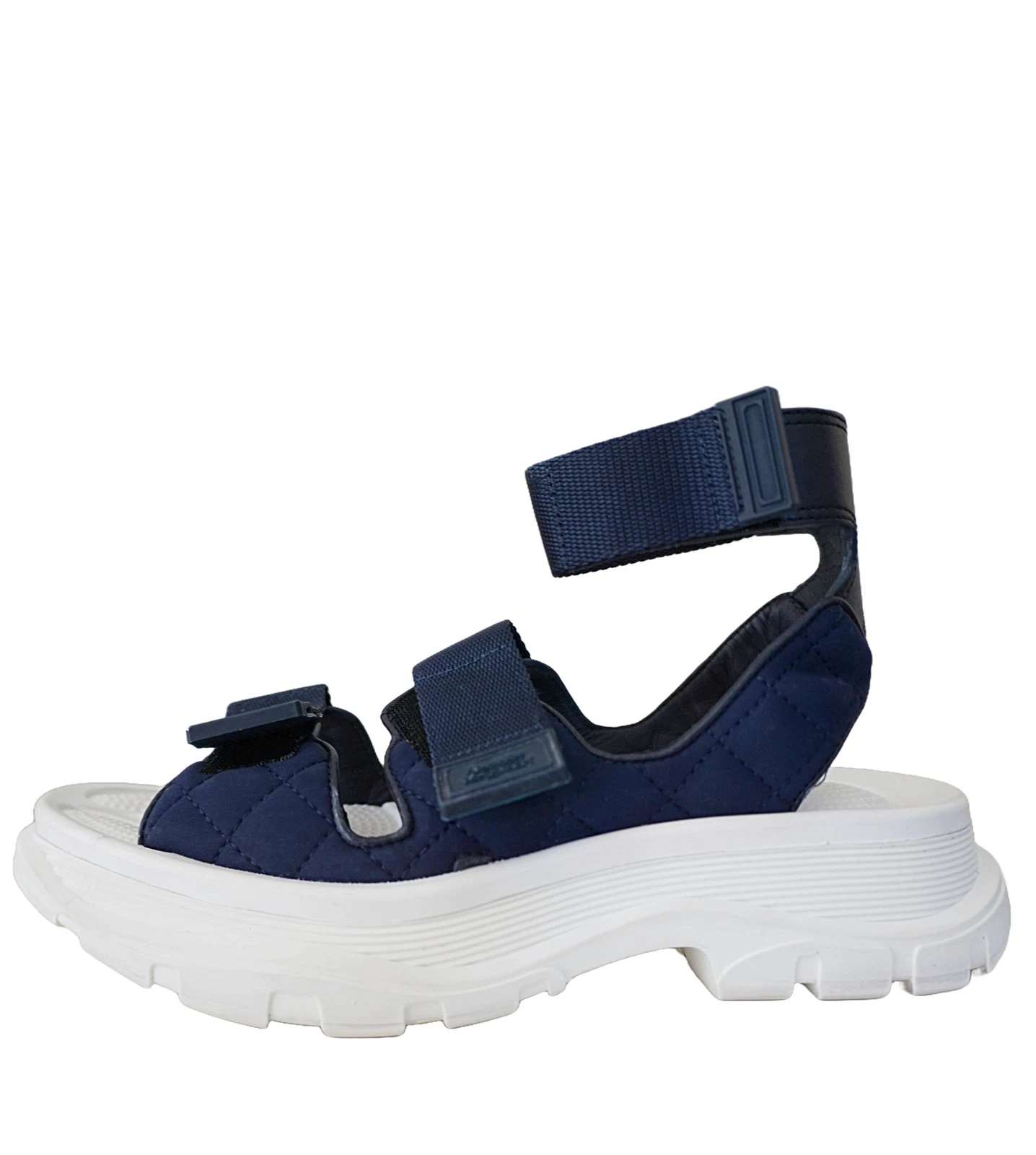 Sandali sportivi ALEXANDER McQUEEN 38 grossi in neoprene navy e pelle con battistrada