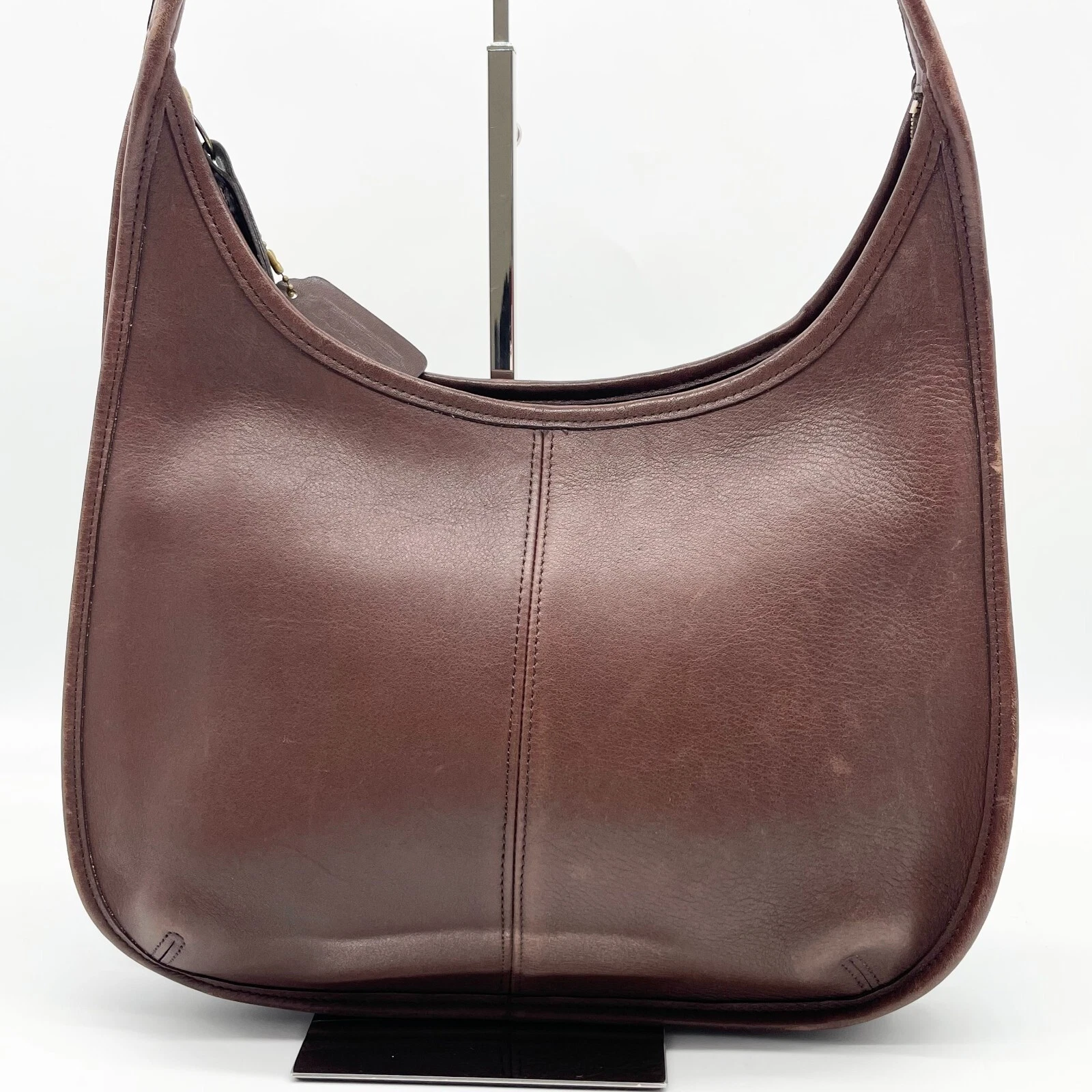 Borsa a tracolla Coach Ergo Zip Hobo #9025 marrone vintage pelle Y2K autentica