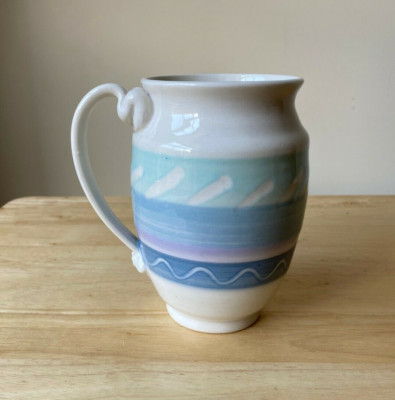 DEBRA SWAUGER STEIDEL 5" Green Blue Purple Porcelain Art Pottery Mug ...