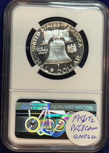 1956 Gem Type 2 CAMEO PROOF Silver Franklin Half Dollar! NGC PF 68 CAMEO! - Picture 2 of 2