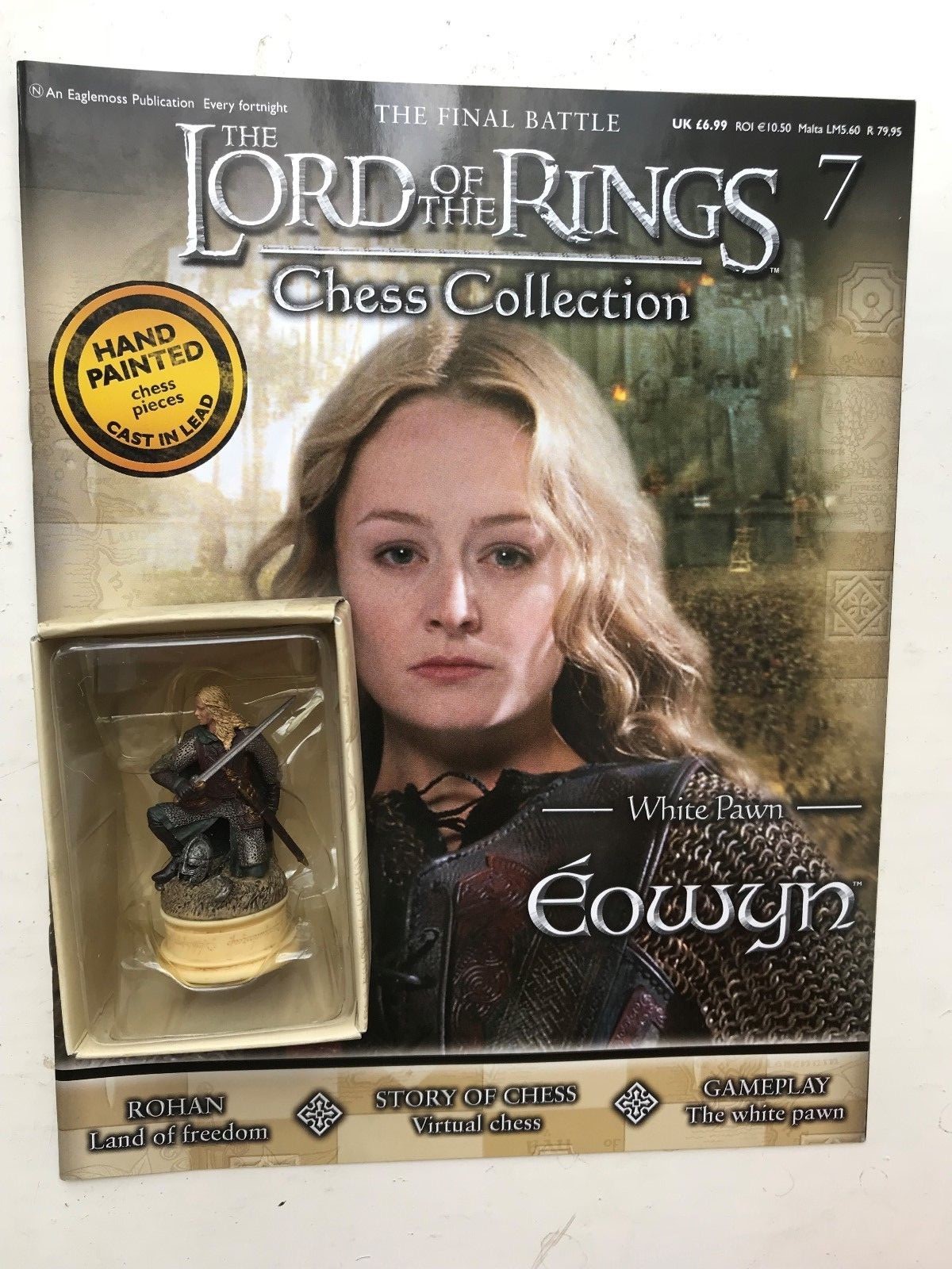 LORD OF THE RINGS CHESS COLLECTION 7 EOWYN EAGLEMOSS FIGURE PAWN + MAGAZINE