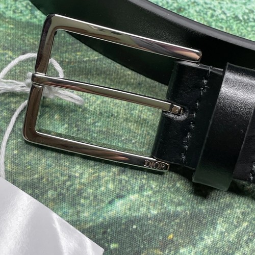 Cinturón Christian Dior Paris Hombre Cuero Negro Auténtico Nuevo Con Etiquetas PVP £200 - Imagen 2 de 6