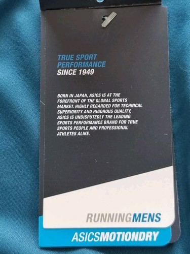 Asics Motion Dry Reflective Size M Short Sleeve Running T-shirt Mosaic Blue New - Picture 12 of 15