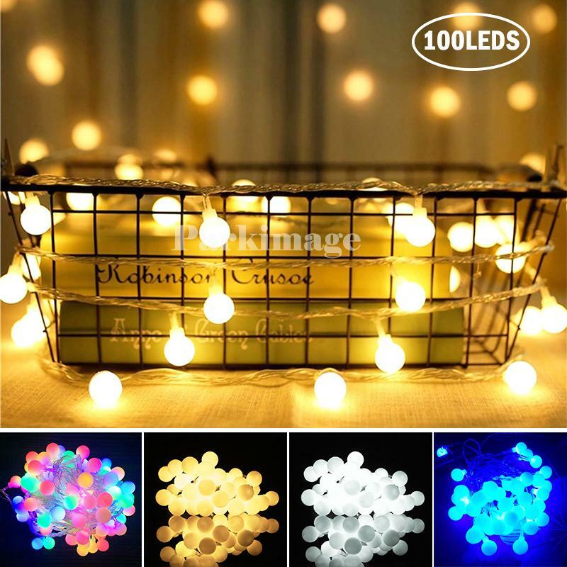 LED Globe Ball String Fairy Lights Mains Plug In Christmas Outdoor Indoor Xmas eBay