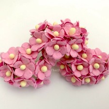 5/8"-1.5cm Sweet Pink Cottage Paper flower Wedding Card Scrapbook Craft S10m 