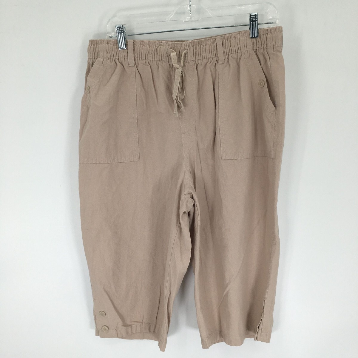 Gloria Vanderbilt Shorts Women's PXL Beige Pull-On Drawstring