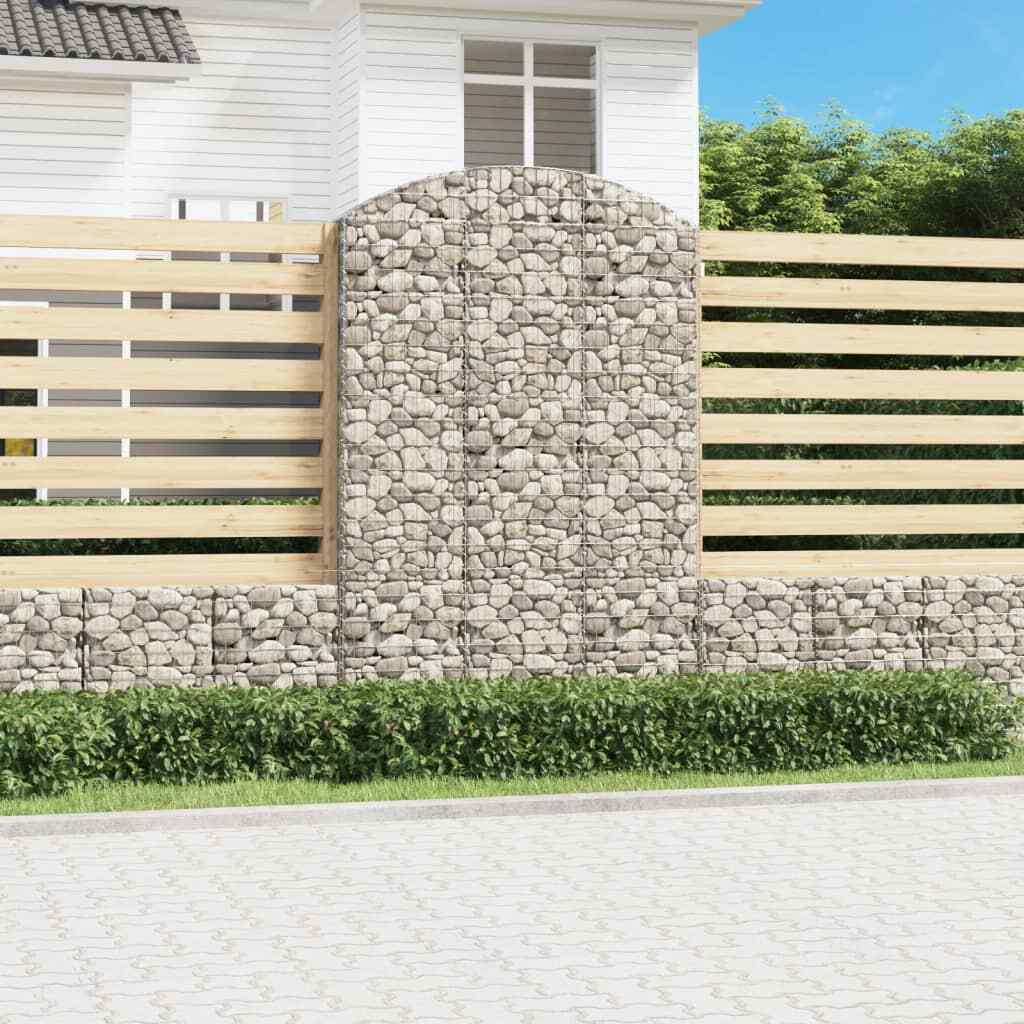 vidaXL Arched Gabion Basket 150x30x220/240 cm Galvanised Iron
