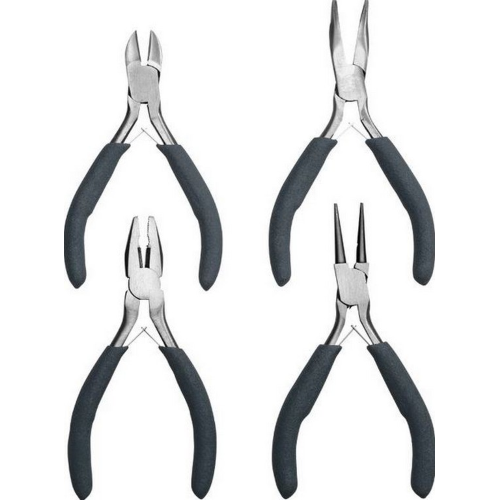 Kwb set 4 pz pinze per elettronica in acciaio al carbonio e manici rivestiti