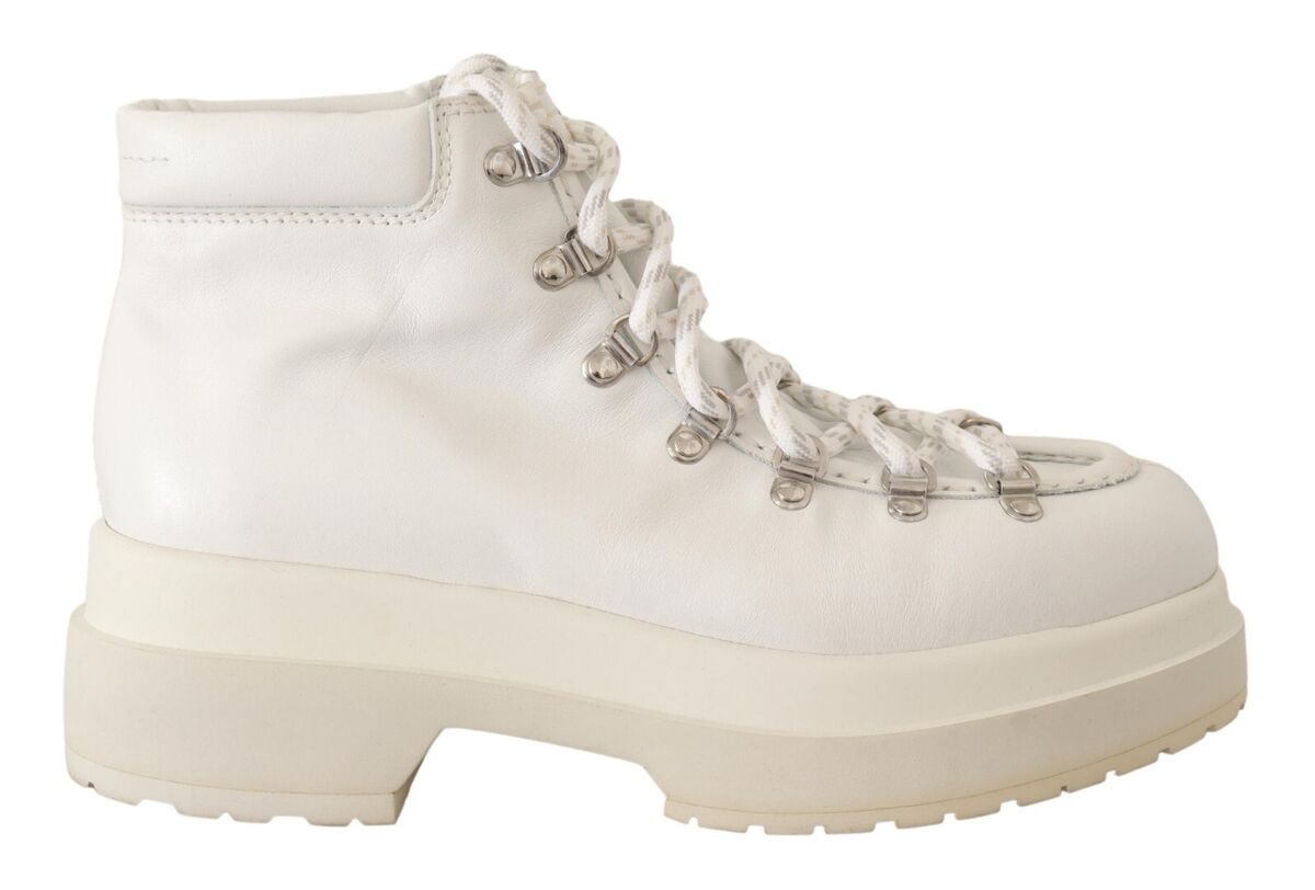MAISON MARGIELA MM6 Shoes White Leather Lace Up Sneakers MAISON MARGIELA MM6 Shoes White Leather Lace Up Sneakers