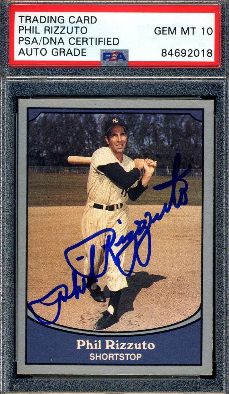 Phil Rizzuto Gem Mint 10 PSA DNA Signed 1990 Pacific Autograph