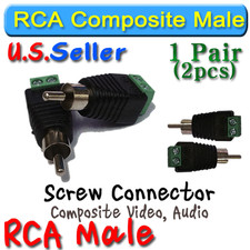 2pcs RCA Male Screw Terminal Block Connector easy Install block Plug AV CCTV x2