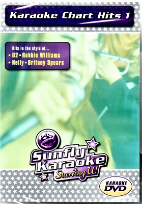 Karaoke DVD Chart Hits 1 Sunfly U2 Robbie Williams Usher Lavigne Britney Spears
