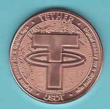 2021 USDT TETHER Crypto Commemorative D'ANCONIA  design  1 oz. Copper Round  