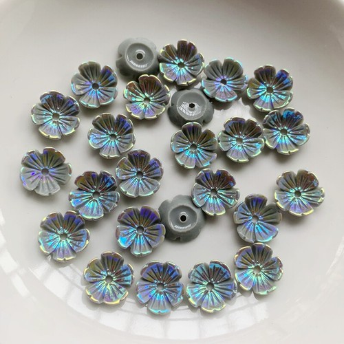 50pcs 10mm Flat Back Resin Flower Scrapbook 3D Resin jewelry Decoration Wedding - Picture 6 of 17