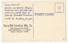 FORMICA TOP for Dinette Table  1948 LINEN AD Postcard Dur-a-Bilt Furniture SF CA — photo 2