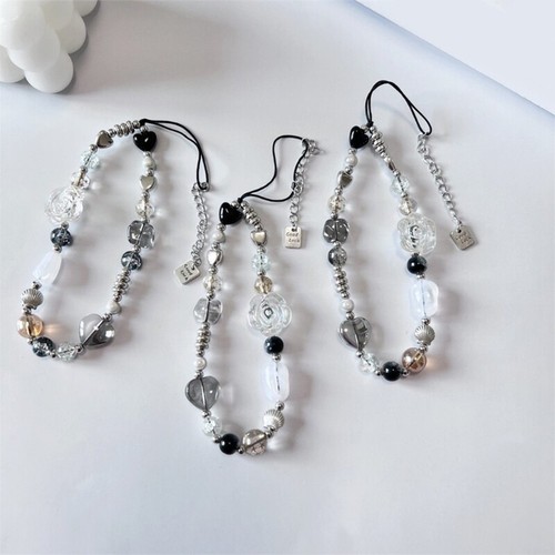 Versatile Use Rose Flower Bead Phone Chain Hand Straps Stylish Bag Ornament - Zdjęcie 3 z 8