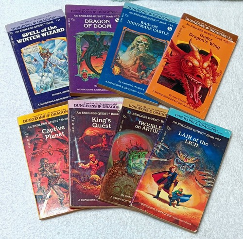 Lot of 8 Dungeons & Dragons ENDLESS QUEST TSR Books 14 15 17 27 All 1st Prints