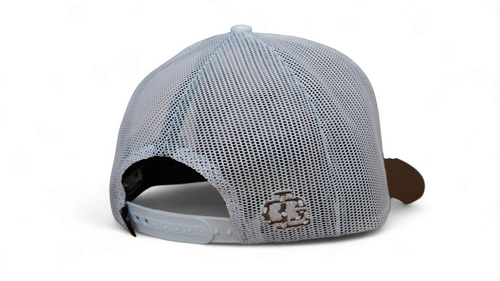 Lost Calf 3D Logo White Brown Cow Print - Hüte Cap - Rindsleder weiß flach - Bild 2 von 4