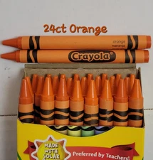 24ct Crayola Crayons (Orange) Single Color Bulk Lot Wax Melting Crafts