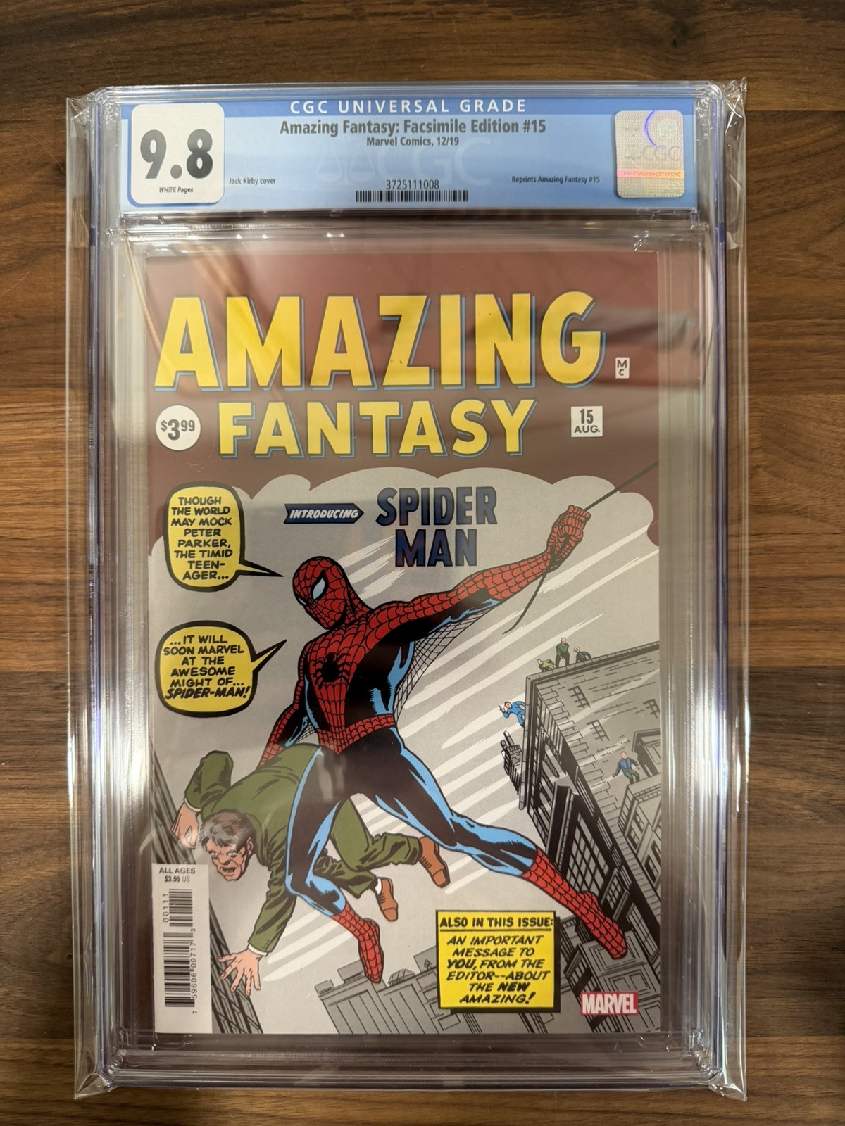 【激レア】Amazing Fantasy #15 Facsimile CGC CGC 9.8 MINT ~ AMAZING FANTASY # 15 ~2019 Facsimile Edition 1ST