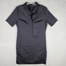 Cos Midi Shirt Dress Womens 4 Short Sleeve High Low Poplin Collared Button Front