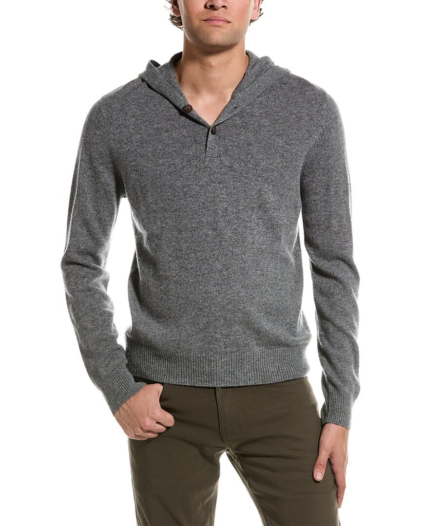 Кашемировый свитер Amicale Cashmere Henley с капюшоном мужской зеленый L 24490₽