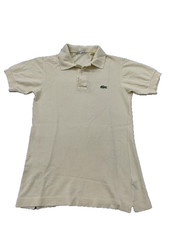 Lacoste Men's Cream Short Sleeve Polo Shirt Vintage France Croc Logo