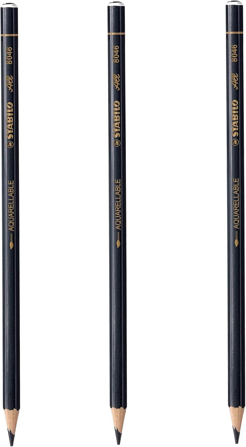 3x Stabilo-All Pencils, Black (Black) 3 Count (Pack of 1), 