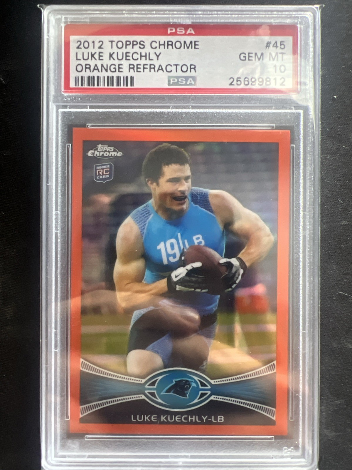 2012 Topps Chrome - Luke Kuechly #45 Orange Refractor PSA 10 (RC) *Old PSA Label
