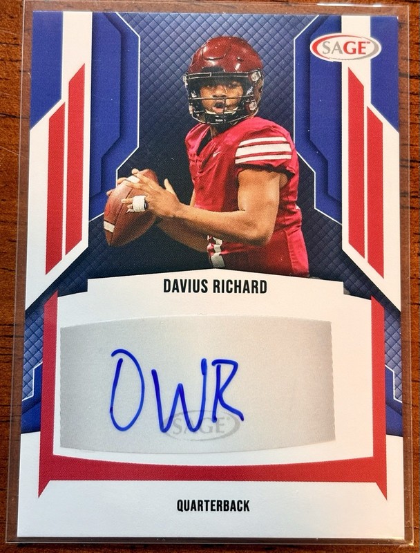 SAGE 2024 HIT Low Series Davius Richard Autographs Auto #A-DR - NC Central HBCU