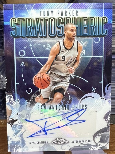 Tony Parker – 2025-26 Topps Chrome Basketball · Stratospheric Signatures #SM-TP Tony Parker