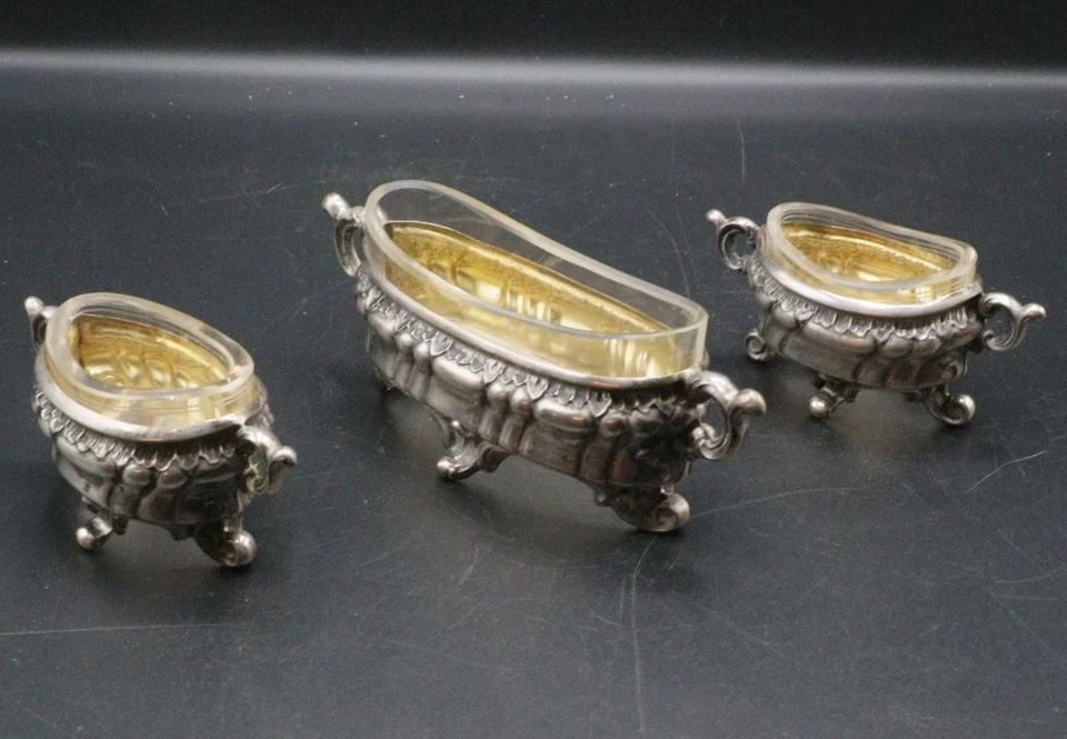 Set Sale E Pepe In Argento .800 Epoca Fine XIX Sec. Argentiere CESA ALESSANDRIA  - Immagine 2 di 4