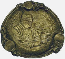 Solid Brass Embossed Griffin Smoking Vintage Cigar Ashtray Collectible 3 Slots