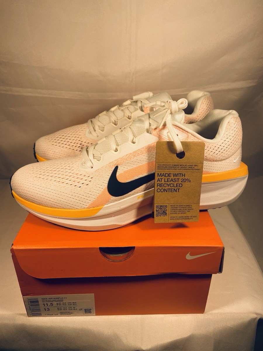NIKE Air Winflo 11 FJ9509-104 Sail Black Laser Orange M 11.5  display picture 3
