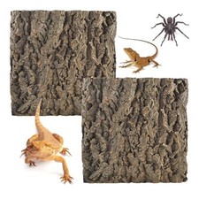 2PCS Natural Cork Terrarium Background,11.81 x 11.81 Inch Reptile Bark Backgr...