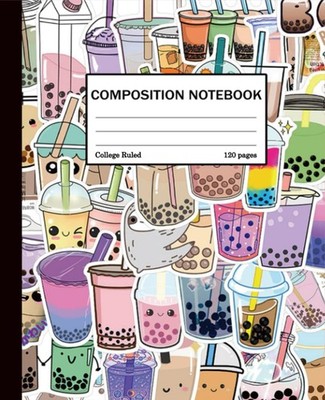 Boba Milk Tea Composition Notebook: Boba Tea Journal Diary | Kawaii Bubble Tea N