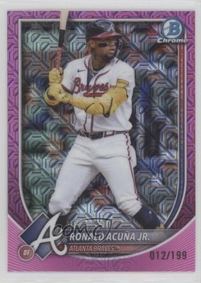 2025 Bowman Mega Box Chrome Pink Mojo Refractor /199 Ronald Acuna Jr Acuña 0rd2