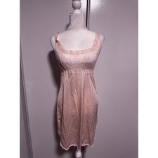 Vintage Warners Lace Trim Slip Dress Babydoll Lingerie Nightie 36 / Medium
