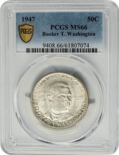 1947 Booker T Washington Half 50c MS66 PCGS Secure 951215-3